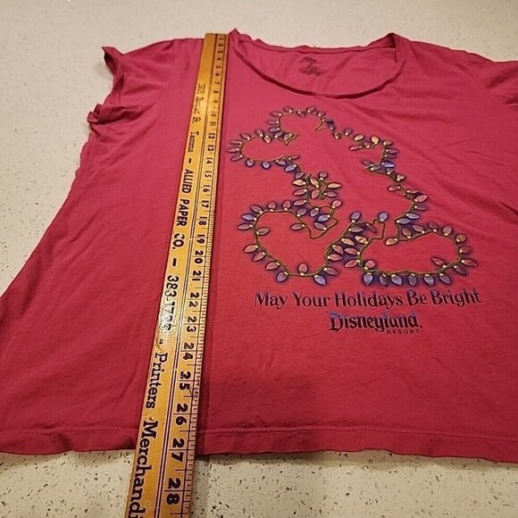 Disneyland May Your Holidays Be Bright Women's 3x Pink T Shirt Mickey Disney - Picture 4 of 5